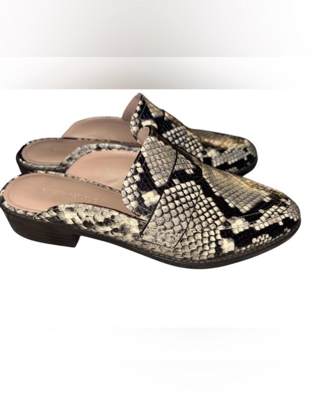 Banana Republic Snakeskin Print leather Mules